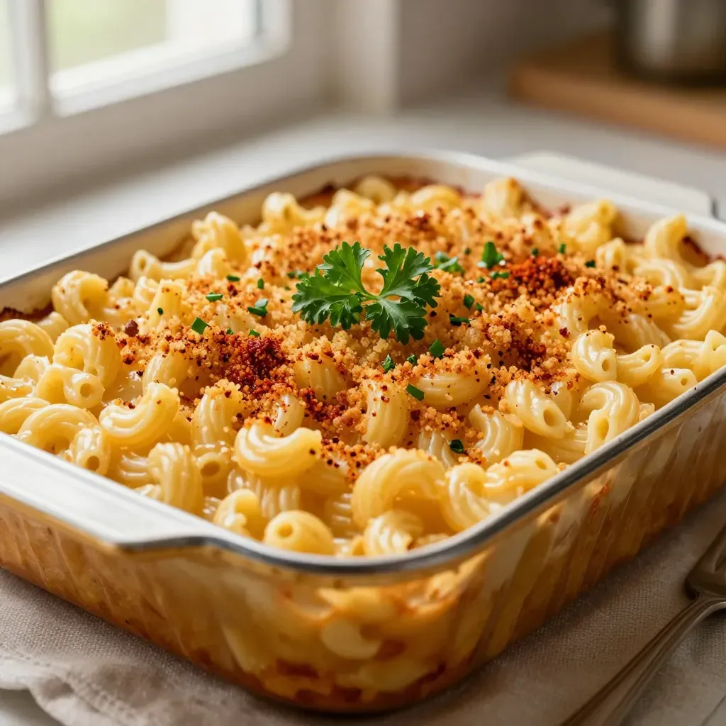 Best Baked Macaroni and Cheese Recipe with Velveeta and Bread Crumbs