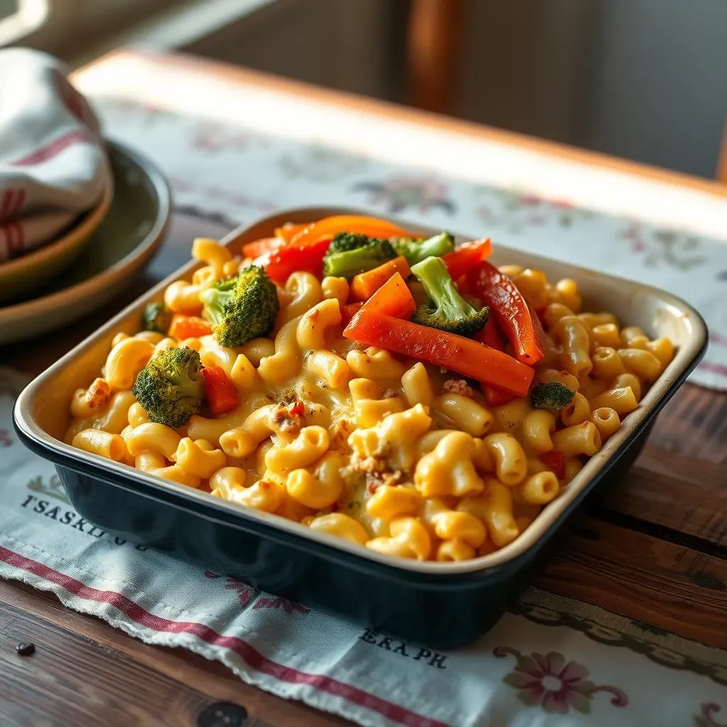 Delicious Casserole Mac and Cheese with Vegetables