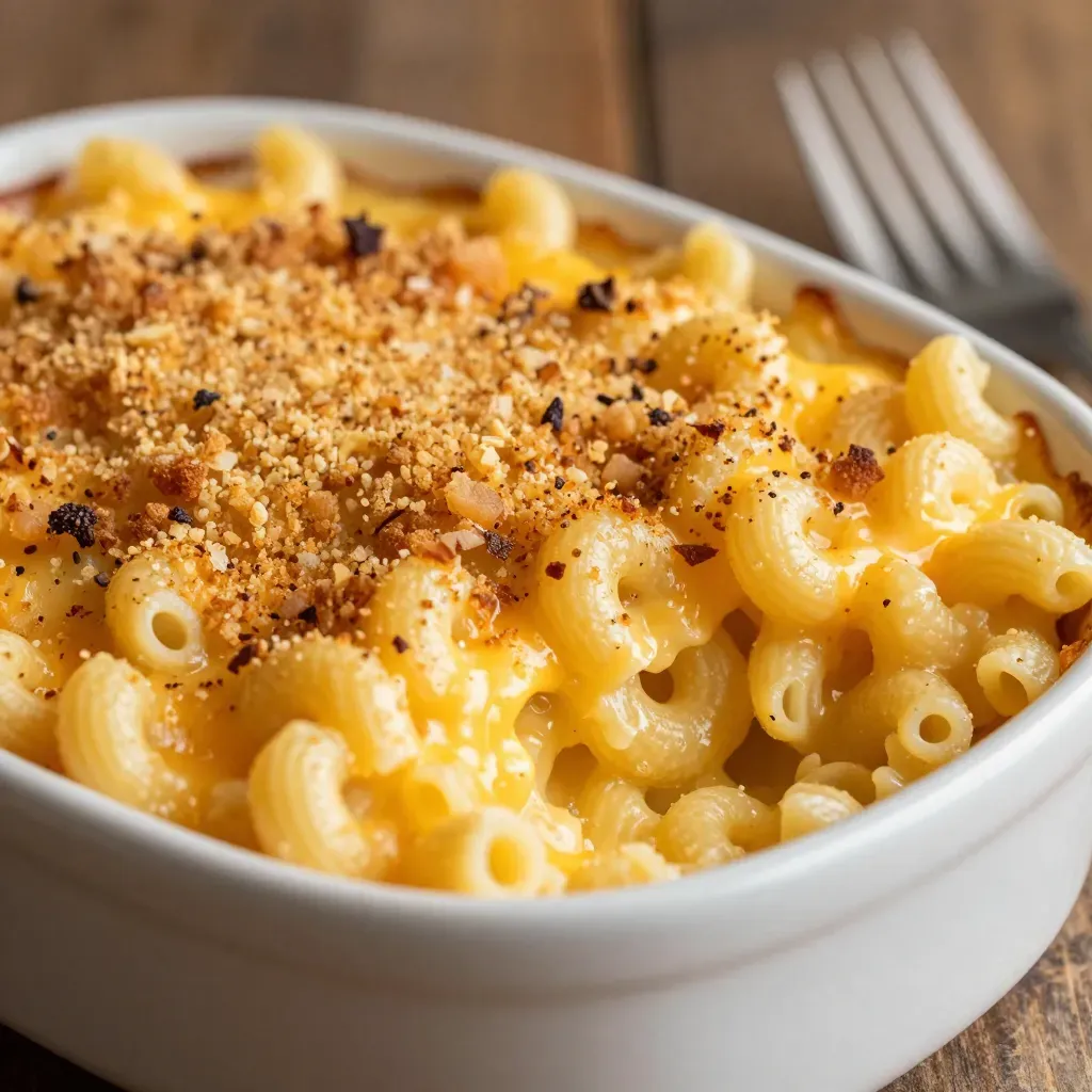 Easy Baked Mac and Cheese Recipe with Bread Crumbs