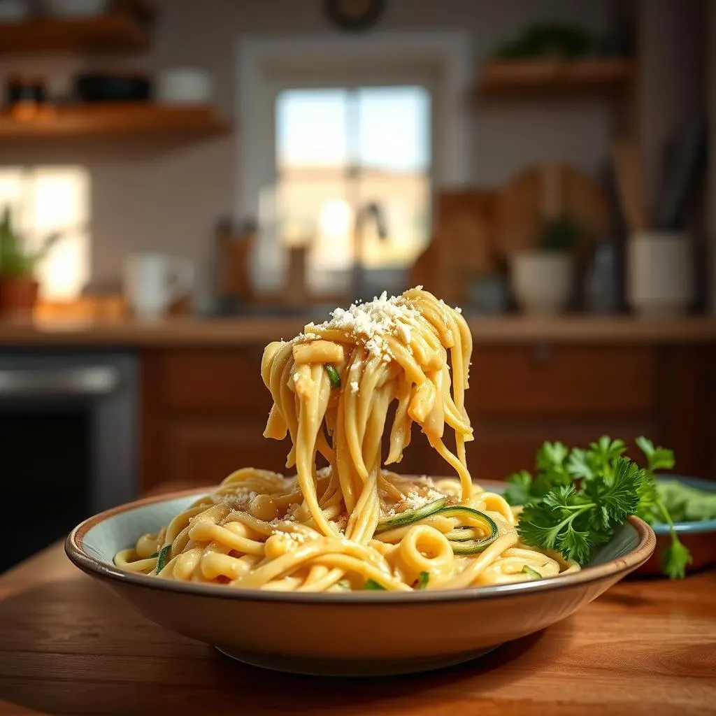 Delicious Keto Mac and Cheese with Zoodle Noodles