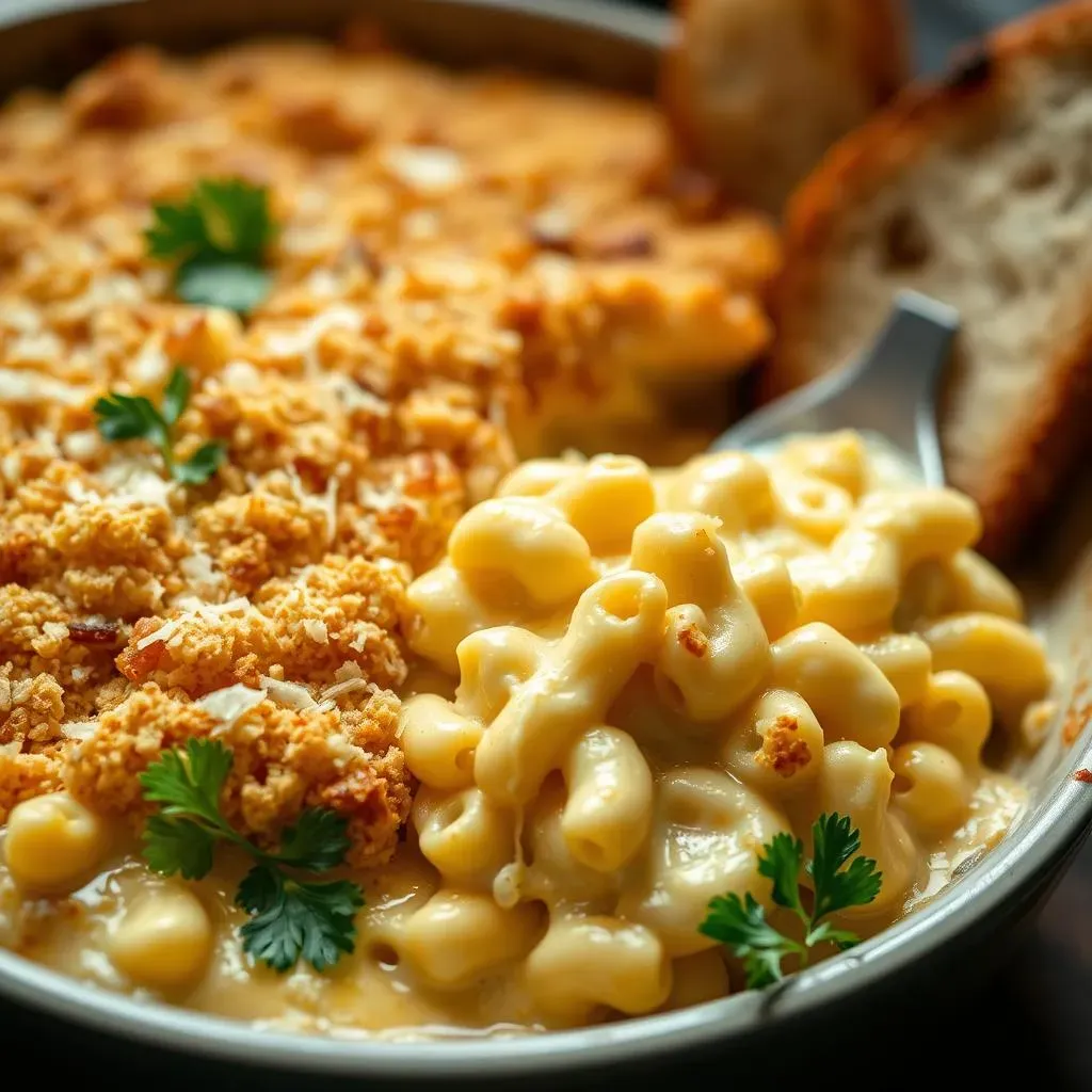 Making a Creamy Garlic Casserole Mac and Cheese