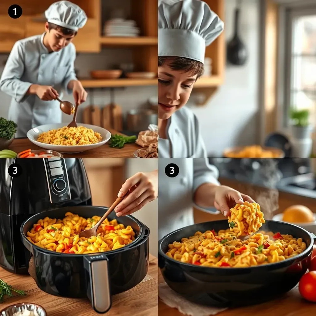 Making Air Fryer Mac and Cheese with Vegetables: StepbyStep