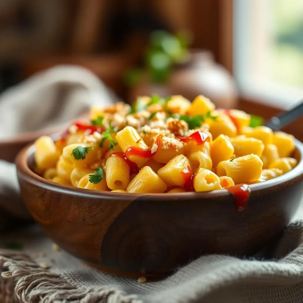 Serving Spicy Air Fryer Mac and Cheese and Storage