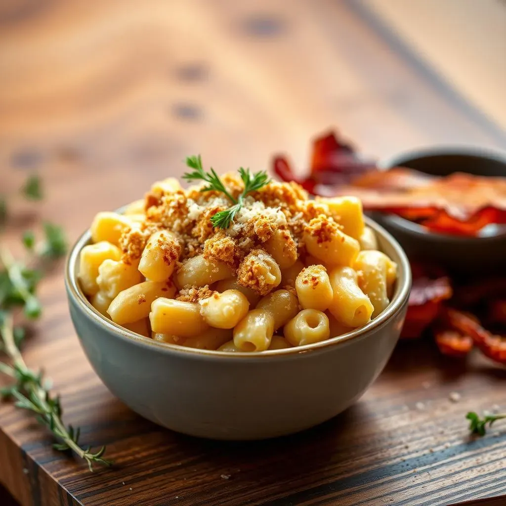 Variations on LowCarb Mac and Cheese with Breadcrumbs