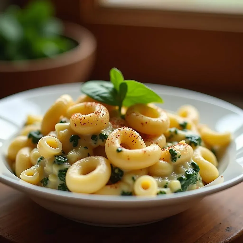 Amazing Vegan Mac & Cheese with Spinach