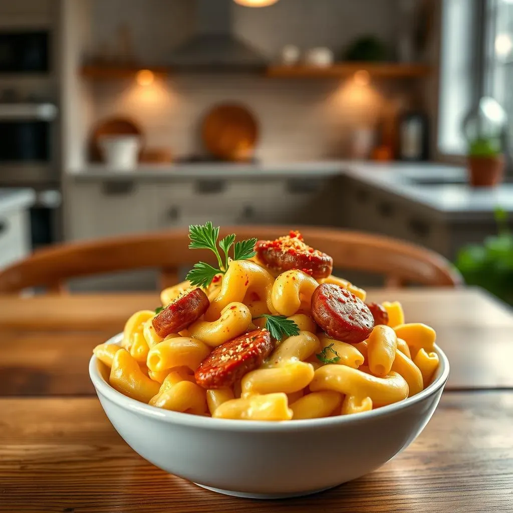 Amazing Vegan Mac & Cheese with Vegan Sausage